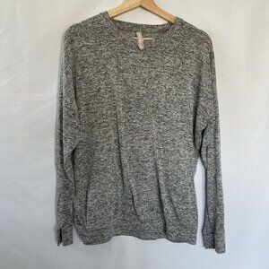 Athleta Womens Gray Heathered Long Sleeve Knit Top Size M Rayon & Spandex Blend